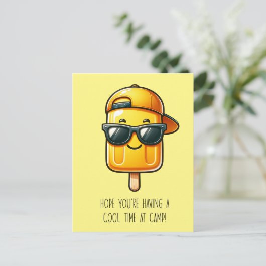Grappig Geel Popsicle Pun Briefkaart (Staand voorkant)