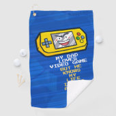 Grappig geel spel draagbare Vaderdag groet Golfhanddoek (Insitu)