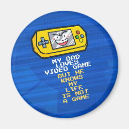 Grappig geel spel draagbare Vaderdag groet Magneet