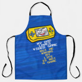 Grappig geel spel draagbare Vaderdag groet Schort (Voorkant)
