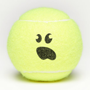 Grappig geel tennisbal met schattig spookgezicht tennisballen