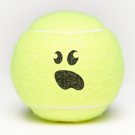 Grappig geel tennisbal met schattig spookgezicht tennisballen (Voorkant)