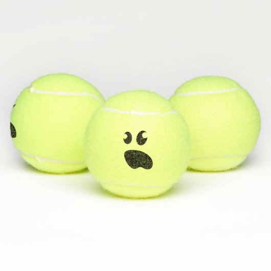 Grappig geel tennisbal met schattig spookgezicht tennisballen (Multi)