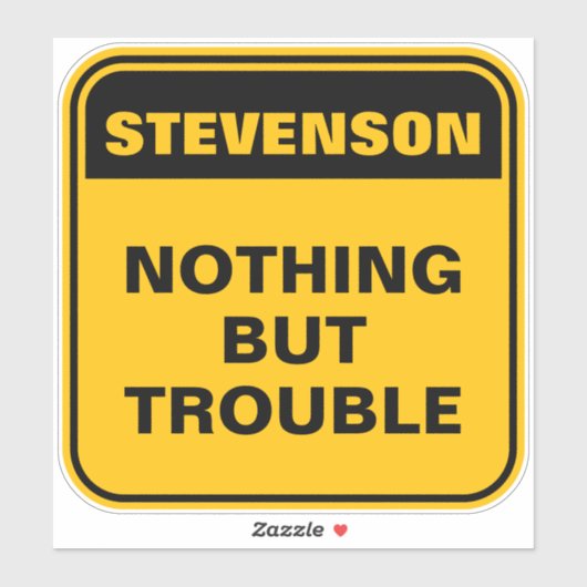 Grappig geel waarschuwingsbord gepersonaliseerd ca sticker (Vel)