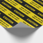 Grappig geel zwart Aangepast waarschuwingsteken Cadeaupapier (Hoek)