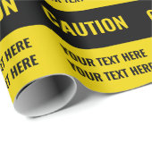 Grappig geel zwart Aangepast waarschuwingsteken Cadeaupapier (Rol Hoek)