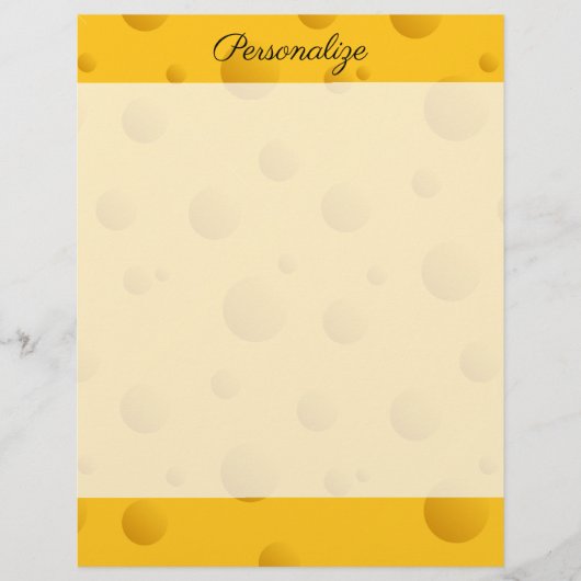 Grappig geel zwitserse kaastextuur, schrijfpapier (Voorkant)