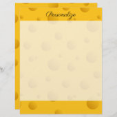 Grappig geel zwitserse kaastextuur, schrijfpapier (Voorkant / Achterkant)