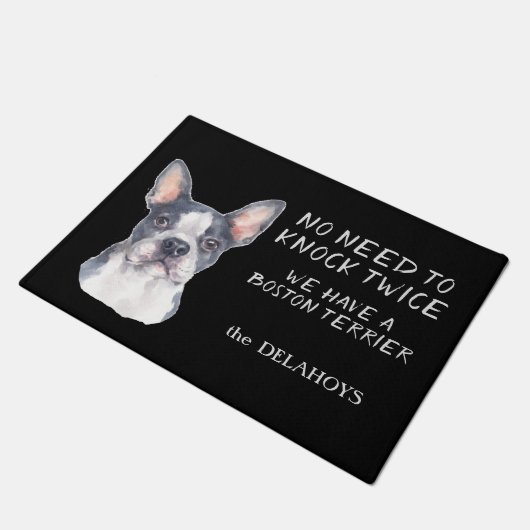 Grappig geen behoefte om Boston Terrier deurmat te (Schuin)