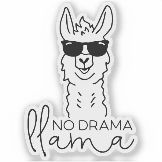 Grappig Geen Drama Cool Llama Sticker (Voorkant)