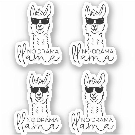 Grappig Geen Drama Cool Llama Sticker (Voorkant)