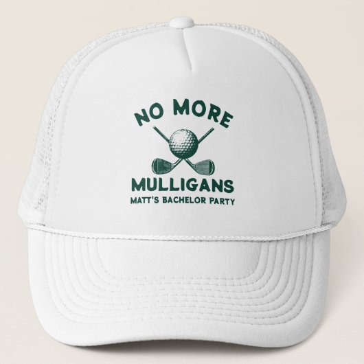 Grappig “Geen Mulligans Meer” Golf Bachelor Party Trucker Pet (Voorkant)