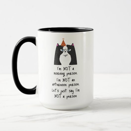 Grappig, geen ochtendmens mok (Links)