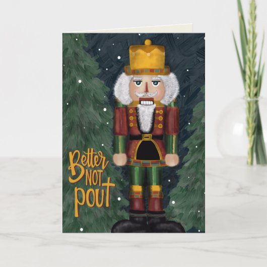 Grappig Geen Pouting Notenkraker Traditionele Kers Kaart (Voorkant)