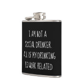 Grappig Geen Sociale Drinker Werk Humor Heupfles (Links)