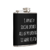 Grappig Geen Sociale Drinker Werk Humor Heupfles (Rechts)