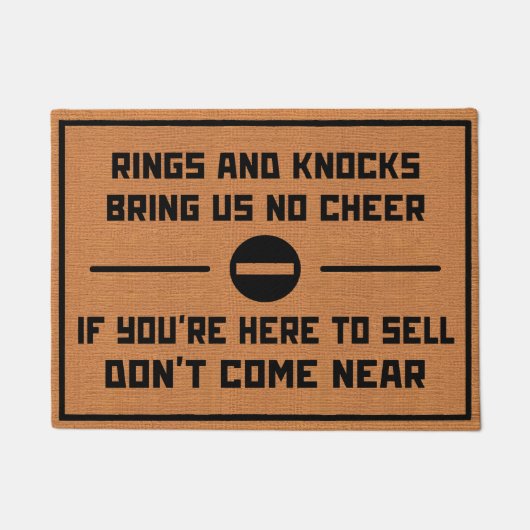 Grappig Geen Soliciting Humor Rustic Brown Introve Deurmat (Voorkant)