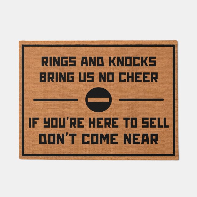 Grappig Geen Soliciting Humor Rustic Brown Introve Deurmat (Voorkant)