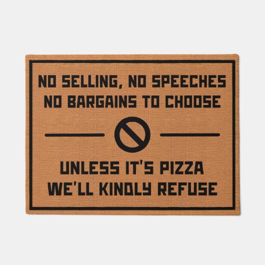 Grappig Geen Soliciting Humor Rustic Brown Minimal Deurmat (Voorkant)