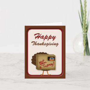 Grappig "Geen Turkije" Thanksgiving Wenskaart Feestdagen Kaart
