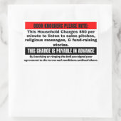 Grappig, geen verzoekend teken. Deurkloppers alstu Rechthoekige Sticker (Tas)