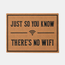 Grappig Geen Wifi Rustiek Bruin Burlap Patroon Deurmat