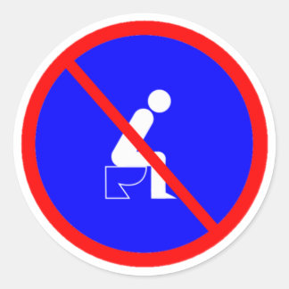 Grappig geen zittend op wc-teken Stickers