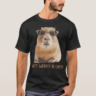 Grappig Geen zorgen wees Capy Capybara vintage T-shirt