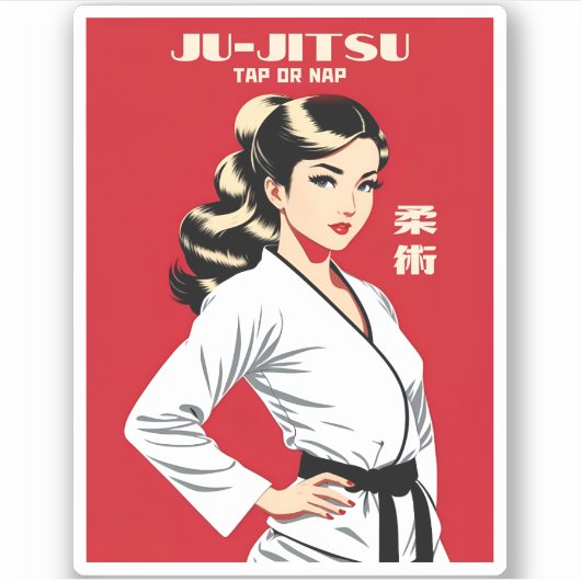 Grappig geestig Ju-Jitsu BJJ MMA Martial Arts Humo Sticker (Voorkant)