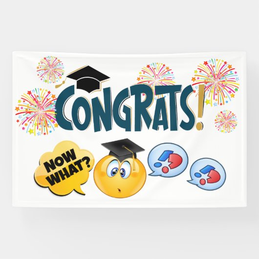 GRAPPIG Gefeliciteerd Afstuderen Spandoek (Horizontaal)