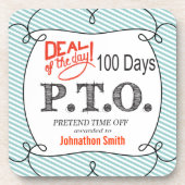 Grappig Gefeliciteerd, gepromoot om tijd uit te st Bier Onderzetter (Voorkant)