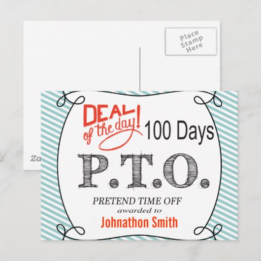 Grappig Gefeliciteerd, gepromoot om tijd uit te st Briefkaart (Voorkant / Achterkant)