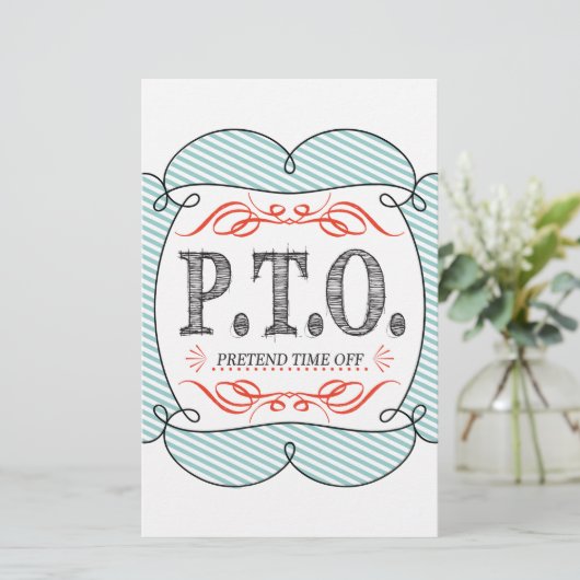 Grappig Gefeliciteerd, gepromoot om tijd uit te st Briefpapier (Staand voorkant)