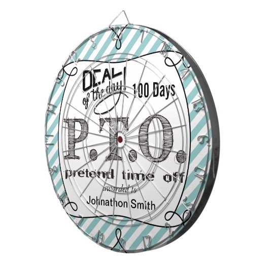 Grappig Gefeliciteerd, gepromoot om tijd uit te st Dartbord (Voorkant Rechts)