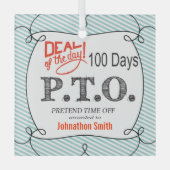 Grappig Gefeliciteerd, gepromoot om tijd uit te st Glas Ornament (Voorkant)