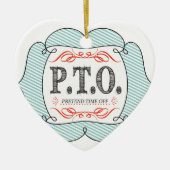 Grappig Gefeliciteerd, gepromoot om tijd uit te st Keramisch Ornament (Voorkant)