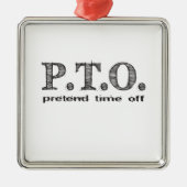 Grappig Gefeliciteerd, gepromoot om tijd uit te st Metalen Ornament (Voorkant)