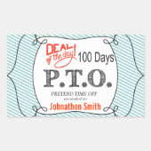 Grappig Gefeliciteerd, gepromoot om tijd uit te st Rechthoekige Sticker (Voorkant)