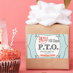 Grappig Gefeliciteerd, gepromoot om tijd uit te st Rechthoekige Sticker