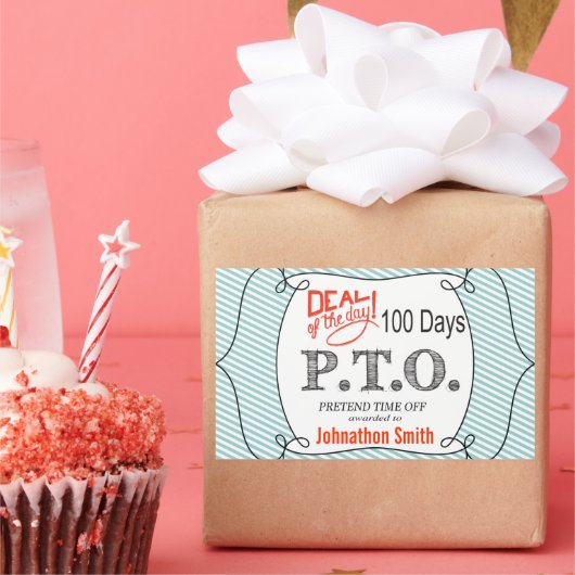 Grappig Gefeliciteerd, gepromoot om tijd uit te st Rechthoekige Sticker (Feest)