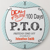 Grappig Gefeliciteerd, gepromoot om tijd uit te st Ronde Button 6,0 Cm (Voorkant)