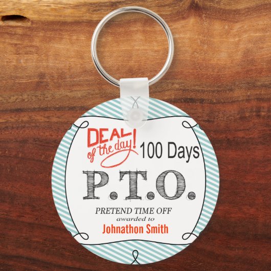 Grappig Gefeliciteerd, gepromoot om tijd uit te st Sleutelhanger (Voorkant)