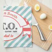 Grappig Gefeliciteerd, gepromoot om tijd uit te st Theedoek (Quarter Fold)