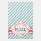 Grappig Gefeliciteerd, gepromoot om tijd uit te st Theedoek (Verticaal)