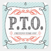 Grappig Gefeliciteerd, gepromoot om tijd uit te st Vierkante Sticker (Voorkant)