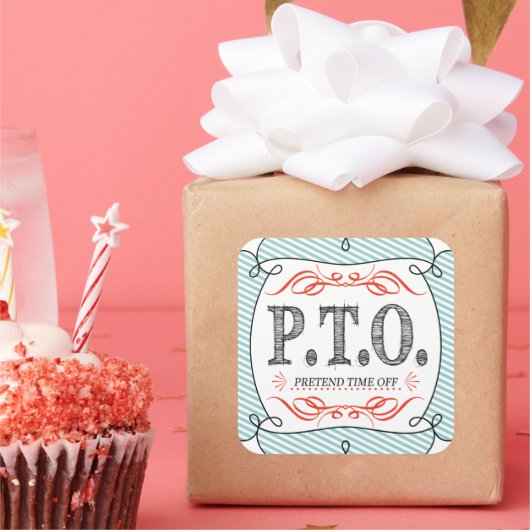 Grappig Gefeliciteerd, gepromoot om tijd uit te st Vierkante Sticker (Feest)