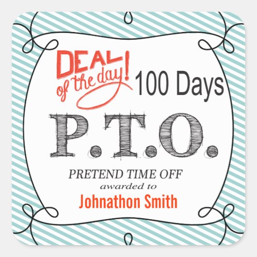 Grappig Gefeliciteerd, gepromoot om tijd uit te st Vierkante Sticker (Voorkant)