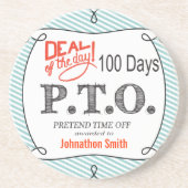 Grappig Gefeliciteerd, gepromoot om tijd uit te st Zandsteen Onderzetter (Voorkant)