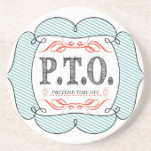 Grappig Gefeliciteerd, gepromoot om tijd uit te st Zandsteen Onderzetter (Voorkant)