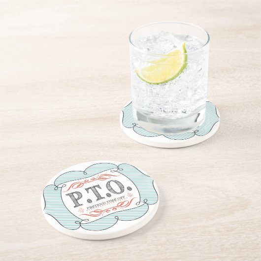 Grappig Gefeliciteerd, gepromoot om tijd uit te st Zandsteen Onderzetter (Zijkant)